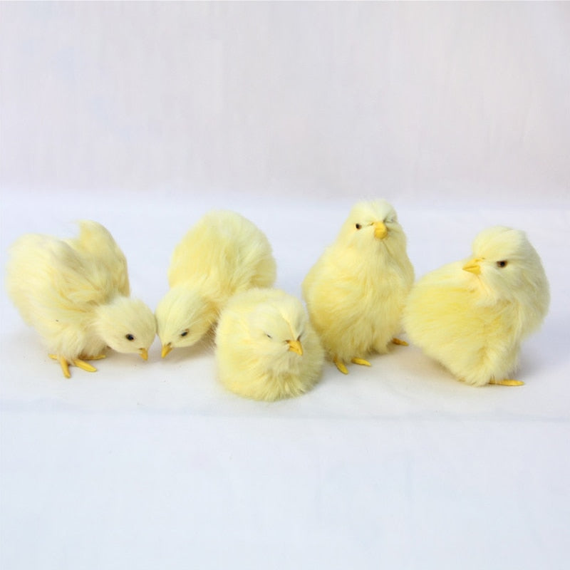 Peluche Poussin Réaliste – Animal Jouet En Fourrure Jaune Pour Pâques, Bébé Et Enfant, Poids 35g – Déco, Câlin, Photo