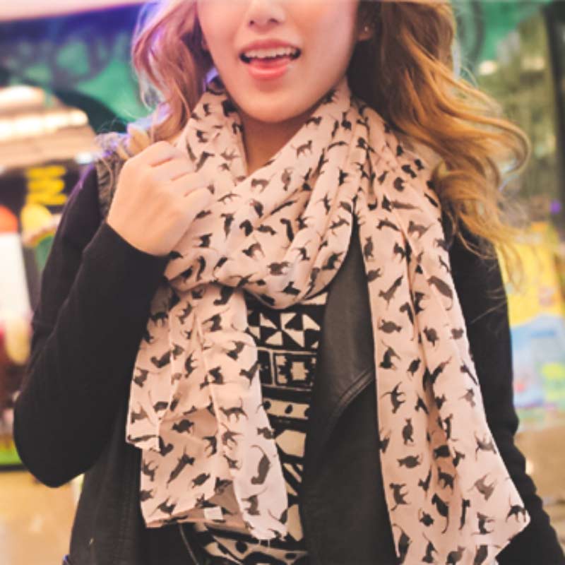 Foulard chat en mousseline de soi - Le Petit Fermier