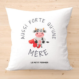 Housse de coussin aussi forte qu'une mère - Le Petit Fermier