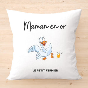 Housse de coussin maman en or - Le Petit Fermier