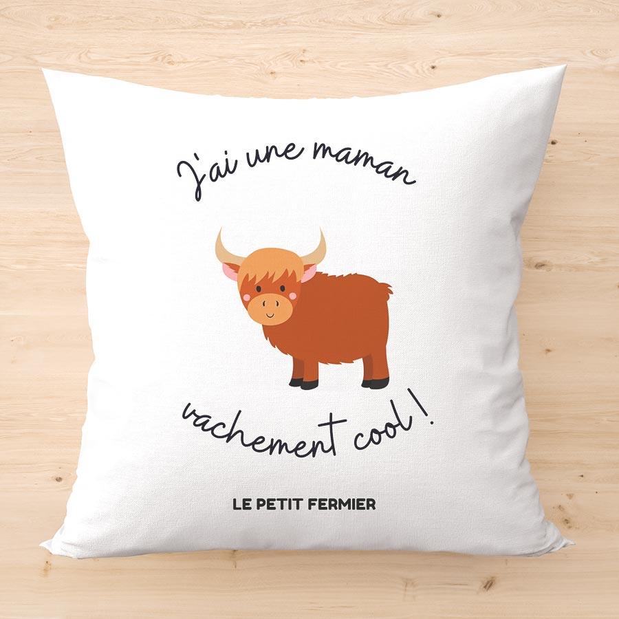 Housse de coussin Maman vachement cool - Le Petit Fermier
