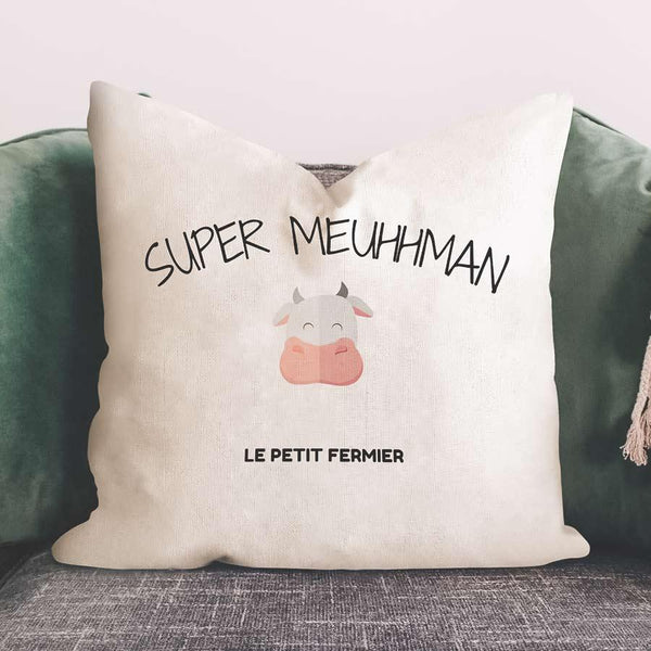 Housse de coussin Super Meuhhman - Le Petit Fermier