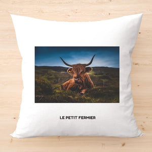 Housse de coussin Vache Highland - Le Petit Fermier