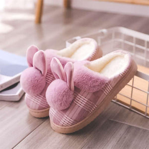 Pantoufles lapin à carreaux - Le Petit Fermier