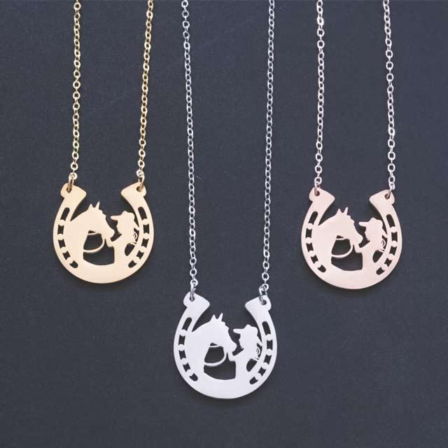 Pendentif fer à cheval cavalier - Le Petit Fermier