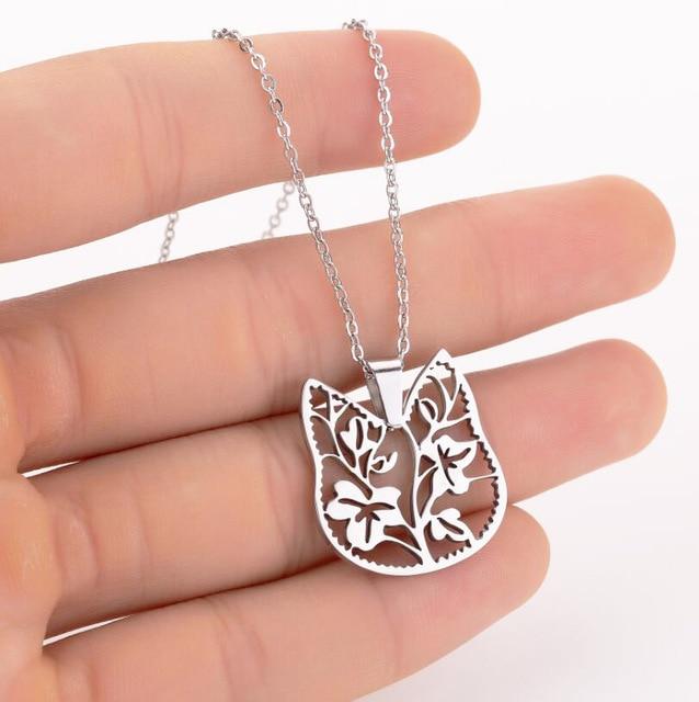 Pendentif tête de chat fleurale - Le Petit Fermier