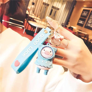 Porte-clé cochon bleu - Le Petit Fermier