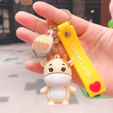 Porte-clé vache kawaii jaune - Le Petit Fermier