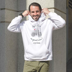 Sweat à capuche agriculteur au grand cœur - Le Petit Fermier