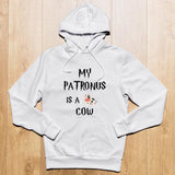 Sweat à capuche gris my patronus is a cow - Le Petit Fermier