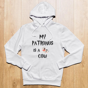 Sweat à capuche gris my patronus is a cow - Le Petit Fermier