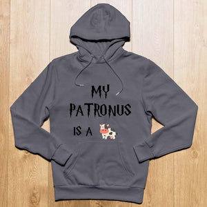 Sweat à capuche gris my patronus is a cow - Le Petit Fermier