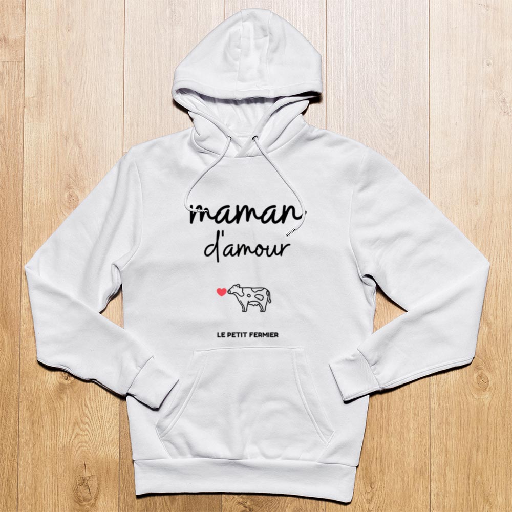 Sweat à capuche maman d'amour - Le Petit Fermier