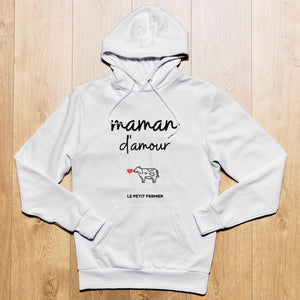 Sweat à capuche maman d'amour - Le Petit Fermier