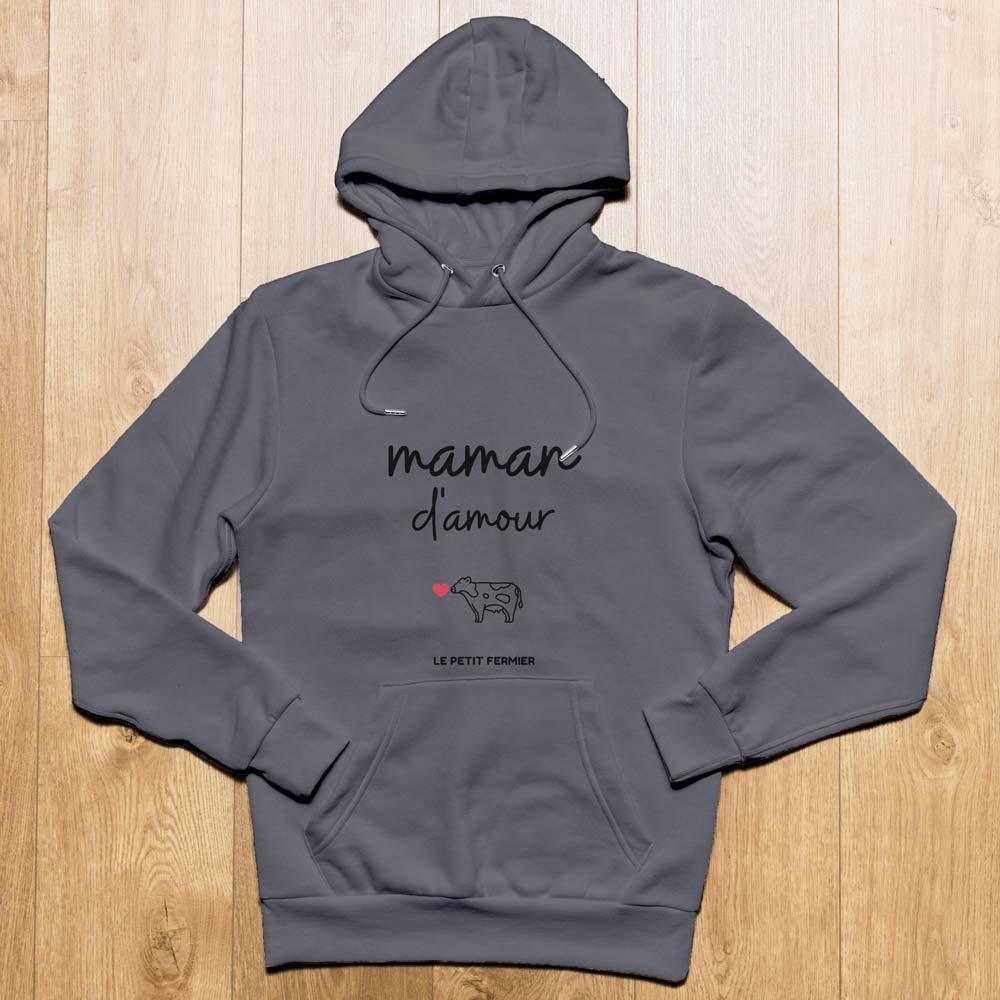 Sweat à capuche maman d'amour - Le Petit Fermier
