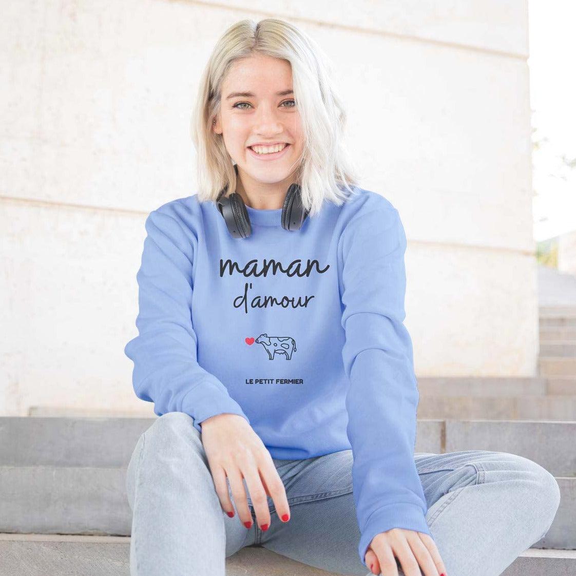 Sweat à capuche maman d'amour - Le Petit Fermier