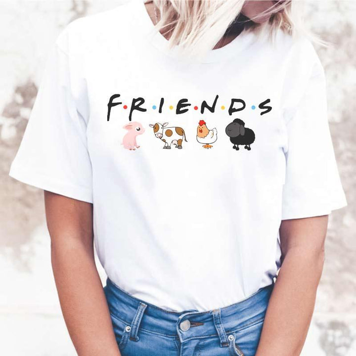 T-shirt blanc animaux FRIENDS - Le Petit Fermier