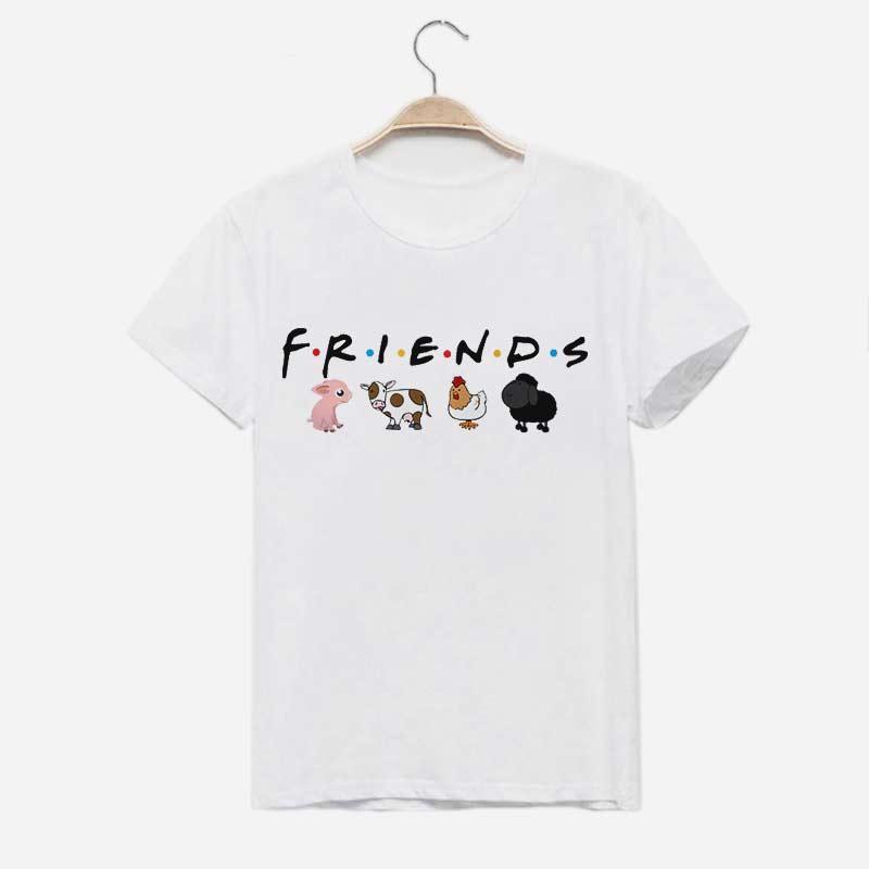 T-shirt blanc animaux FRIENDS - Le Petit Fermier