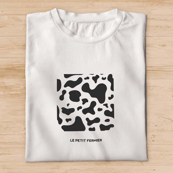 T-shirt blanc au motif vache - Le Petit Fermier