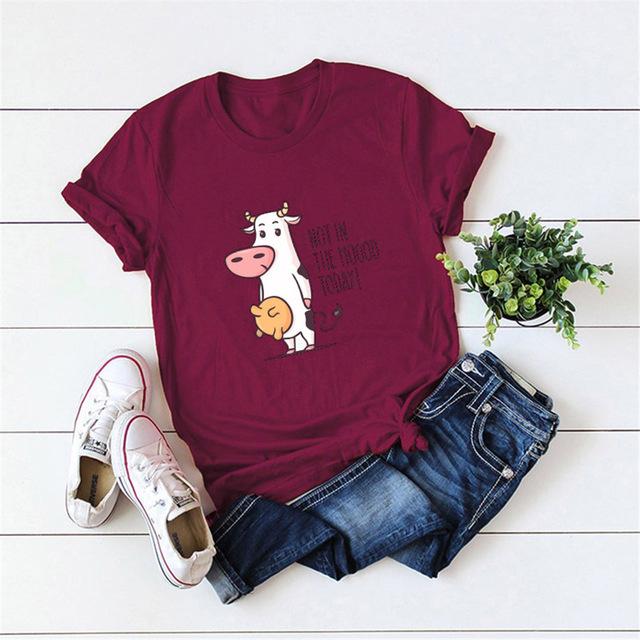 T-shirt bordeaux vache I'm Not In The Moood Today - Le Petit Fermier