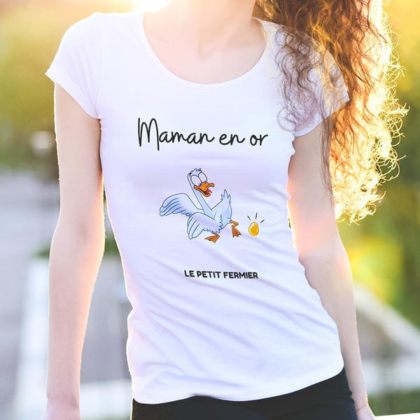 T-shirt canard maman en or - Le Petit Fermier
