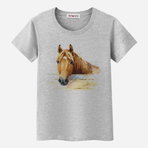 T-shirt cheval aquarelle - Le Petit Fermier