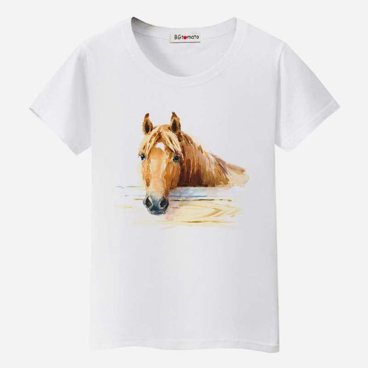 T-shirt cheval aquarelle - Le Petit Fermier