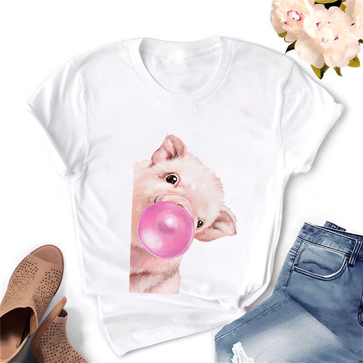 T-shirt cochon mâcheur de chewing-gum - Le Petit Fermier