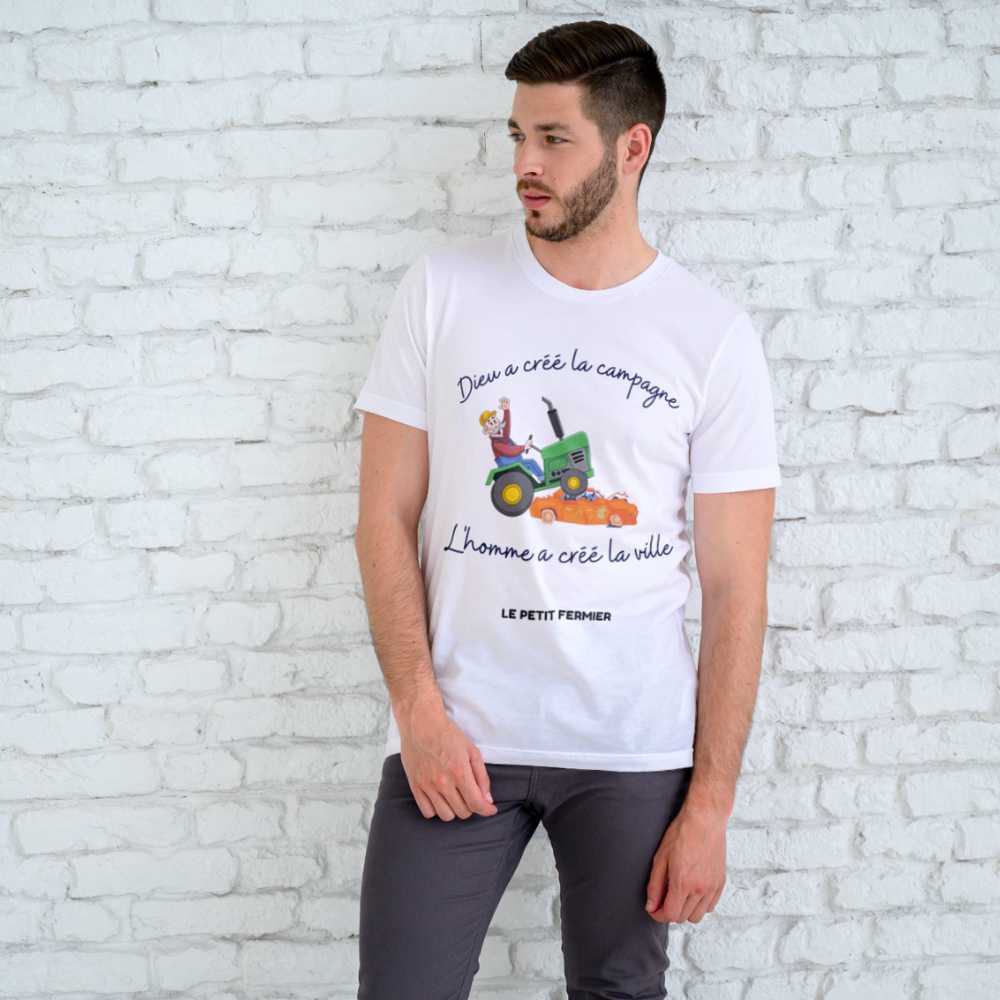 T-shirt Dieu a créé la campagne, l'homme a créé la ville - Le Petit Fermier