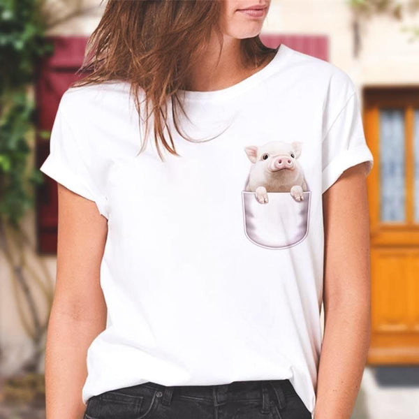 T-shirt femme le cochon nain de poche - Le Petit Fermier
