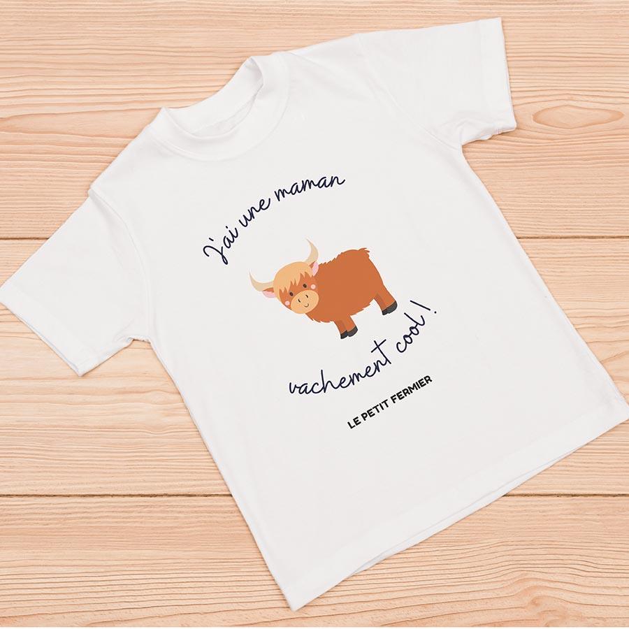 T-shirt J'ai une maman vachement cool - Le Petit Fermier