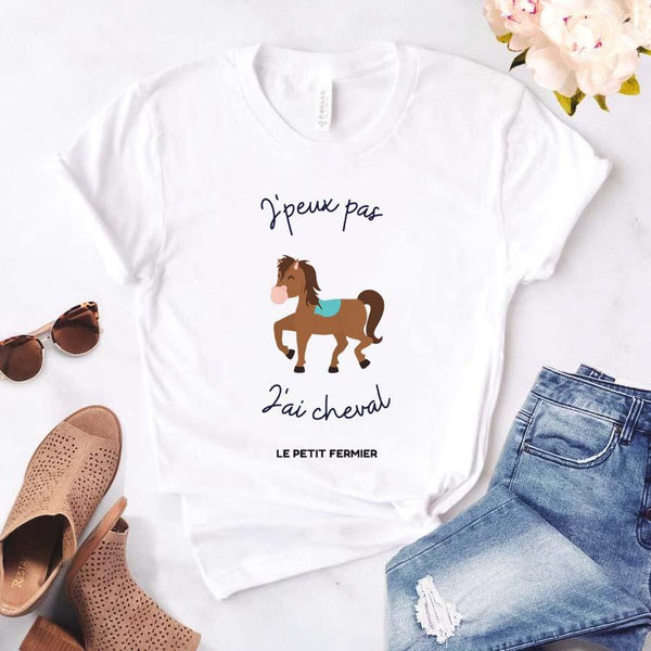 T-shirt j'peux pas j'ai cheval - Le Petit Fermier