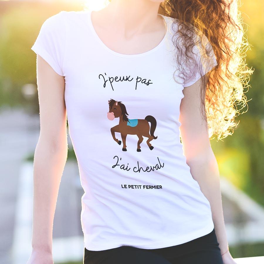 T-shirt j'peux pas j'ai cheval - Le Petit Fermier