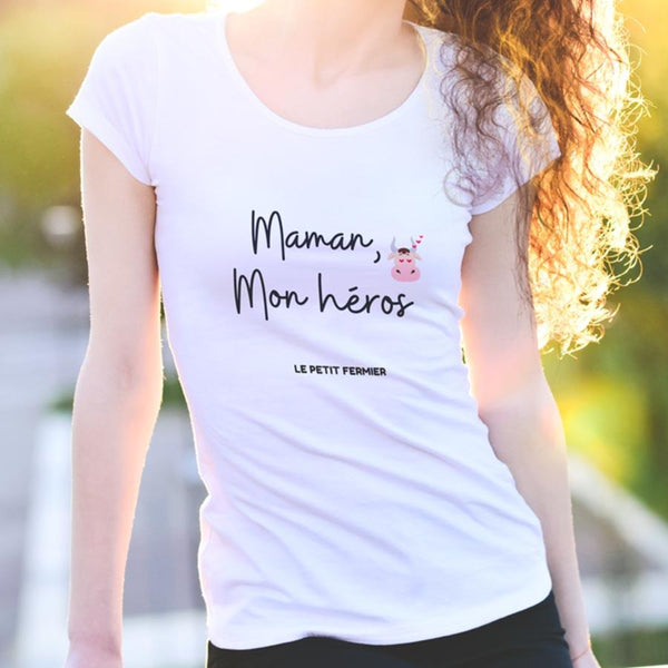 T-shirt maman mon héro - Le Petit Fermier