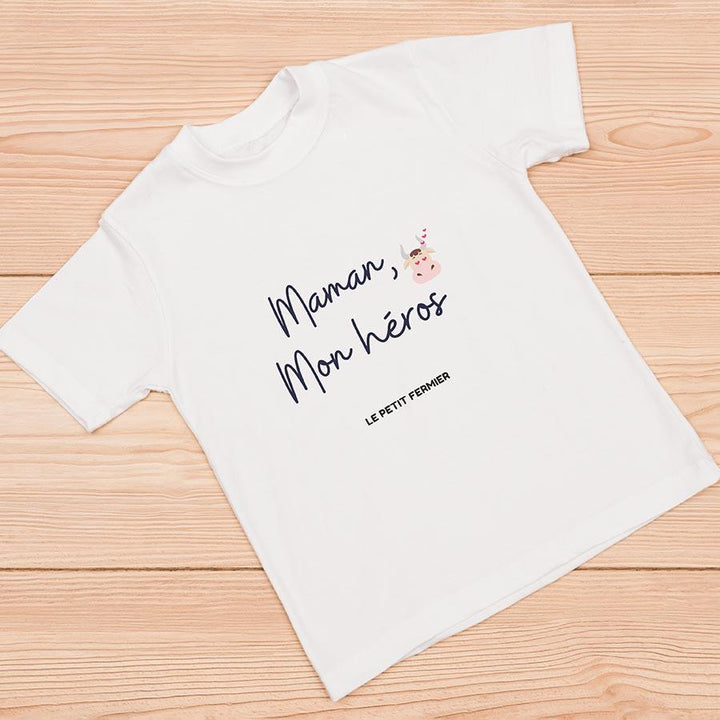 T-shirt maman mon héro - Le Petit Fermier