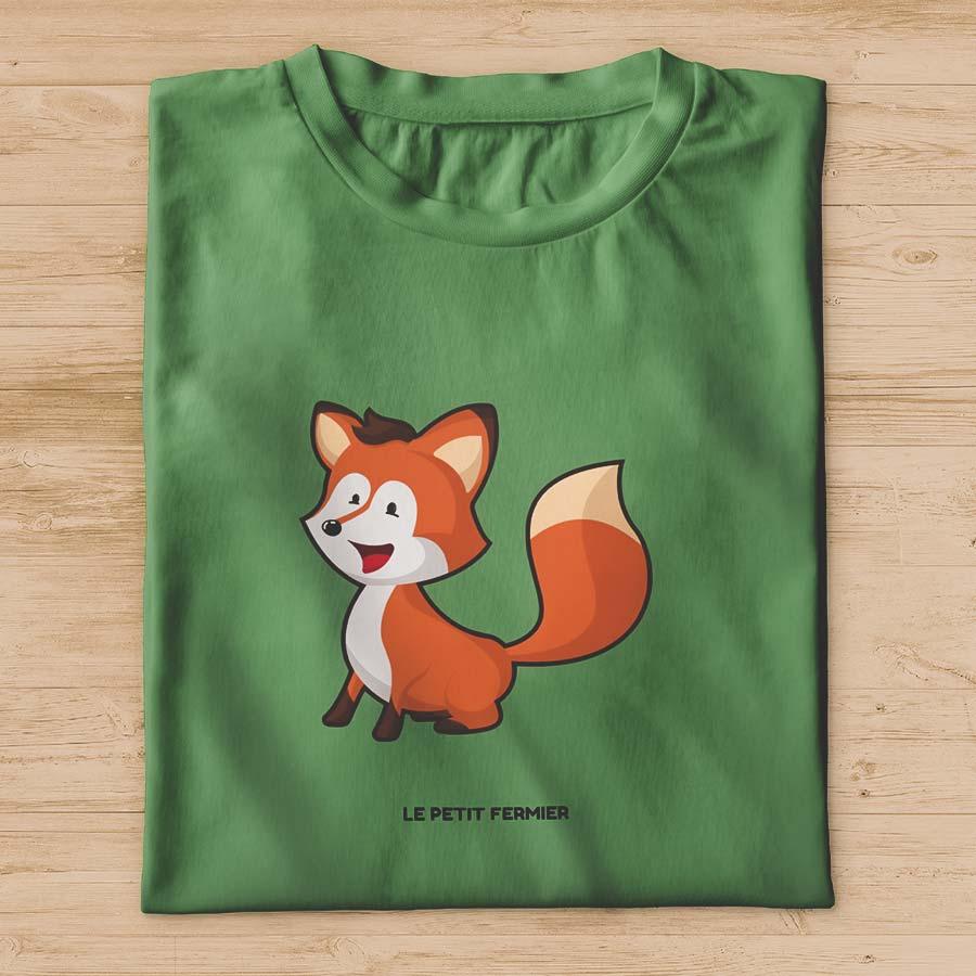 T-shirt renard cartoon - Le Petit Fermier