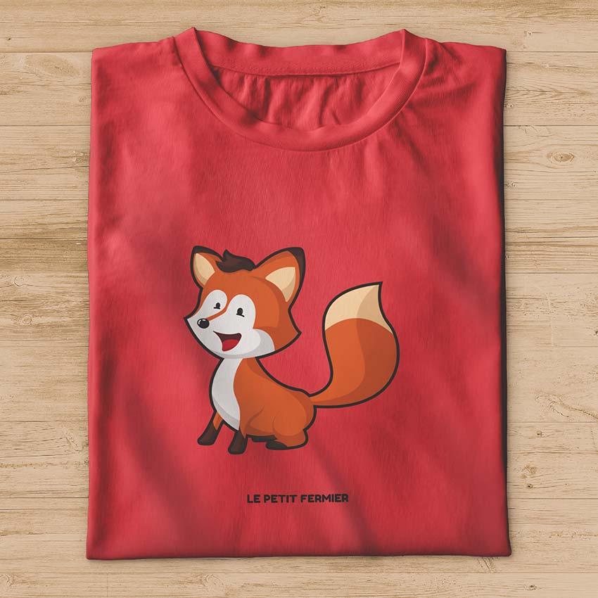 T-shirt renard cartoon - Le Petit Fermier