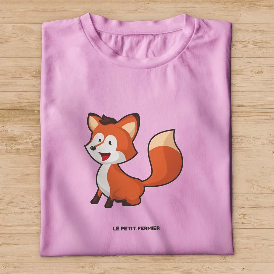 T-shirt renard cartoon - Le Petit Fermier