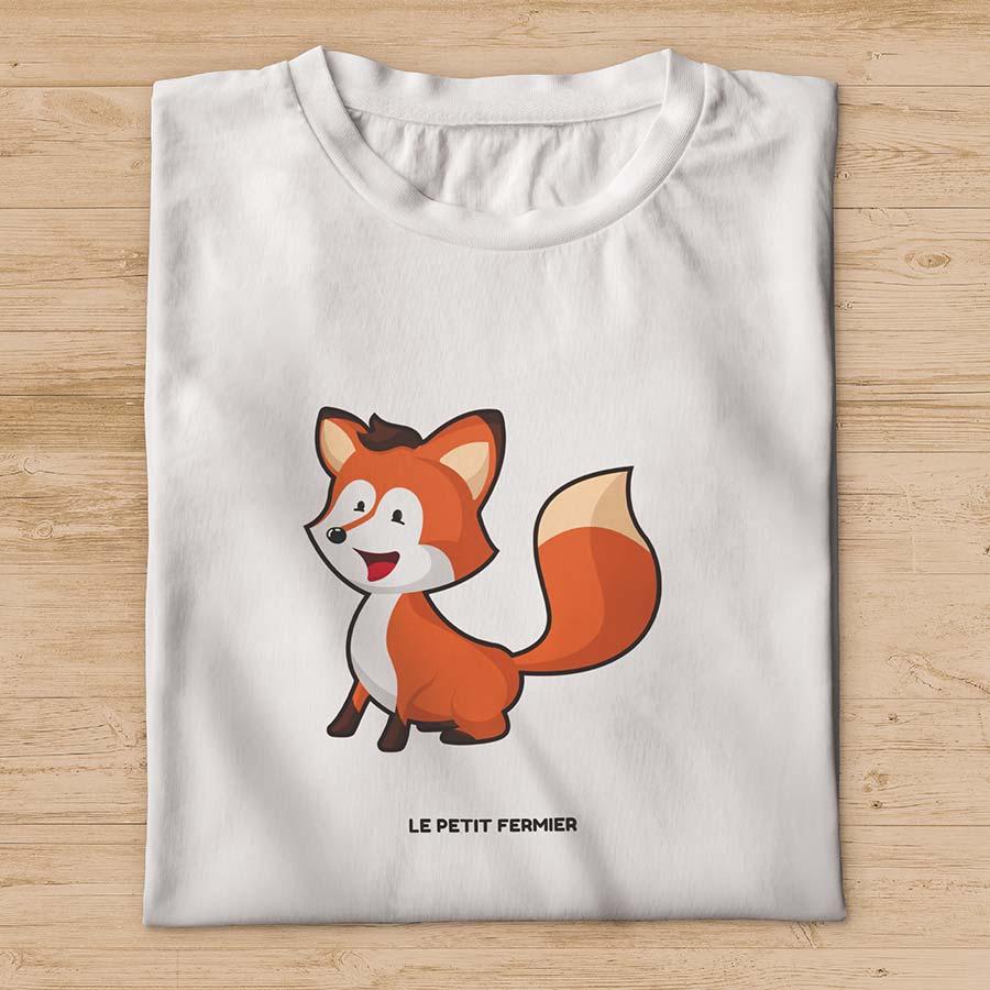 T-shirt renard cartoon - Le Petit Fermier