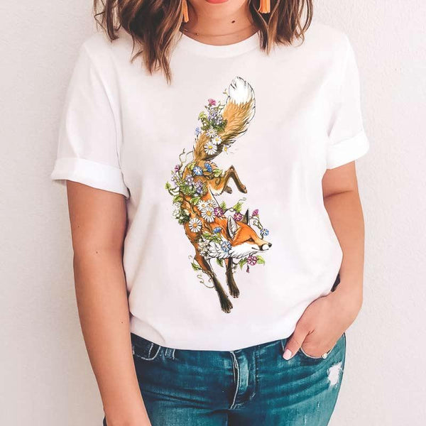T-shirt renard fleural - Le Petit Fermier