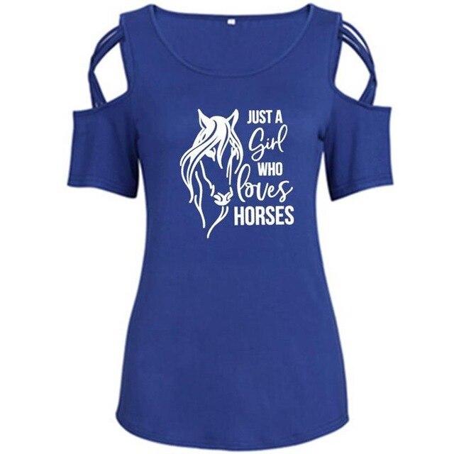 T-shirt tendance JUSTE A GIRL WHO LOVES HORSES - Le Petit Fermier