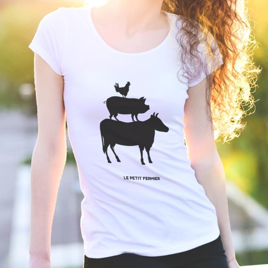 T-shirt vache, poule & cochon - Le Petit Fermier