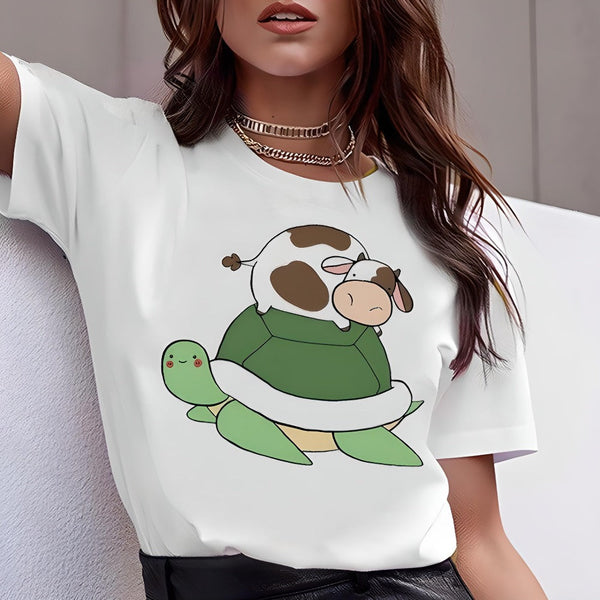 T-shirt vache sur tortue - Le Petit Fermier