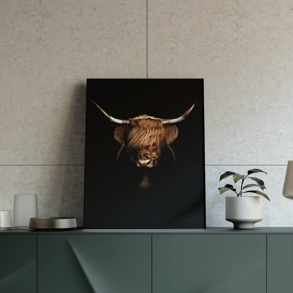 Tableau vache highland noire - Le Petit Fermier
