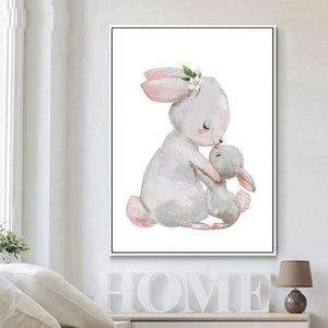 Tableau maman lapin et son petit - Le Petit Fermier