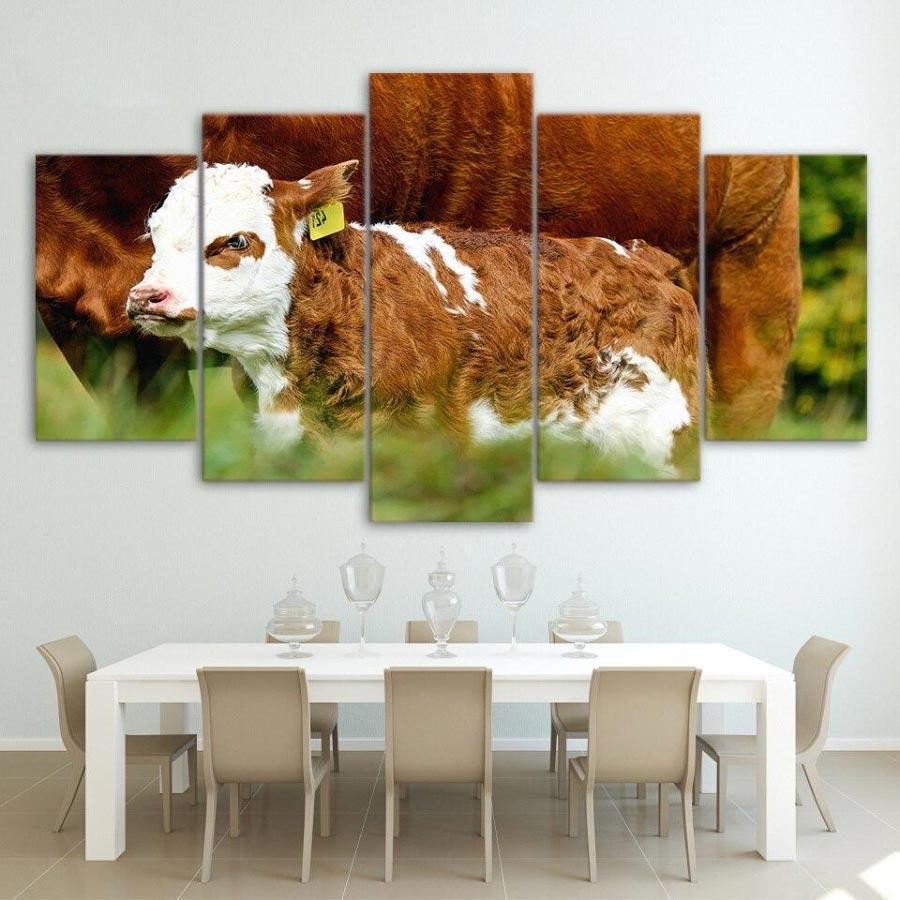 Tableau vache et veau - Le Petit Fermier