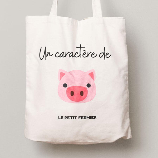 Tote Bag Un caractère de cochon - Le Petit Fermier