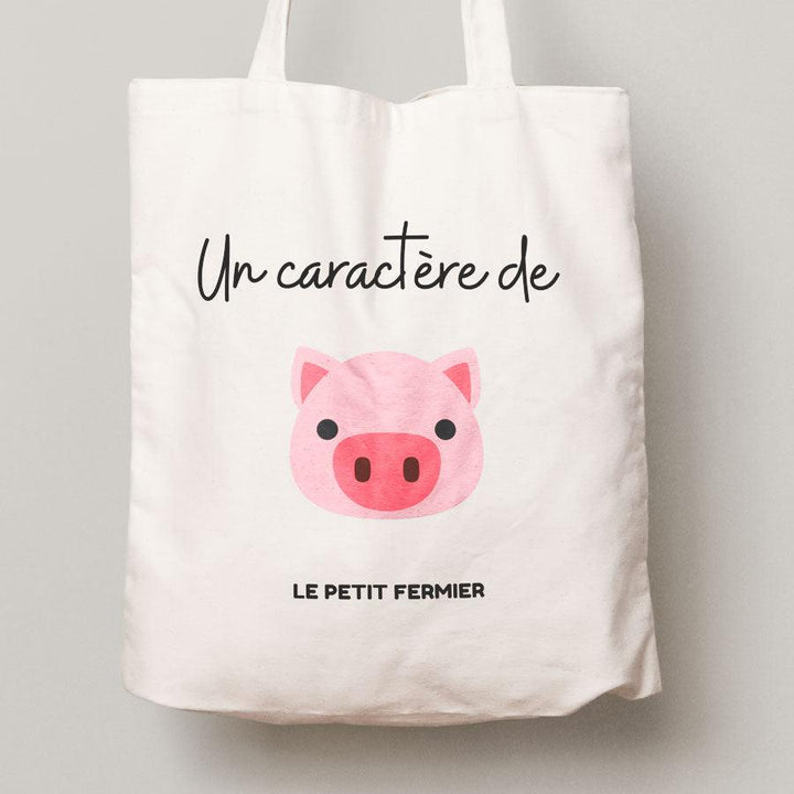 Tote Bag Un caractère de cochon - Le Petit Fermier