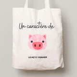 Tote Bag Un caractère de cochon - Le Petit Fermier